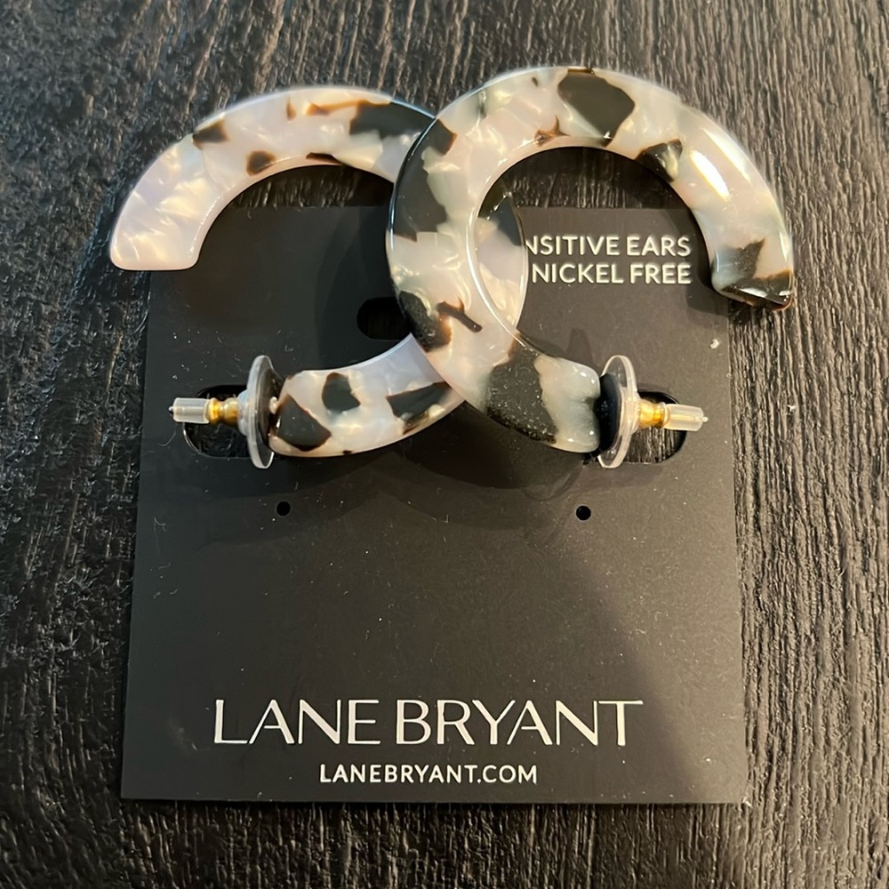 White & Black “C Loop” Earrings by Lane Bryant